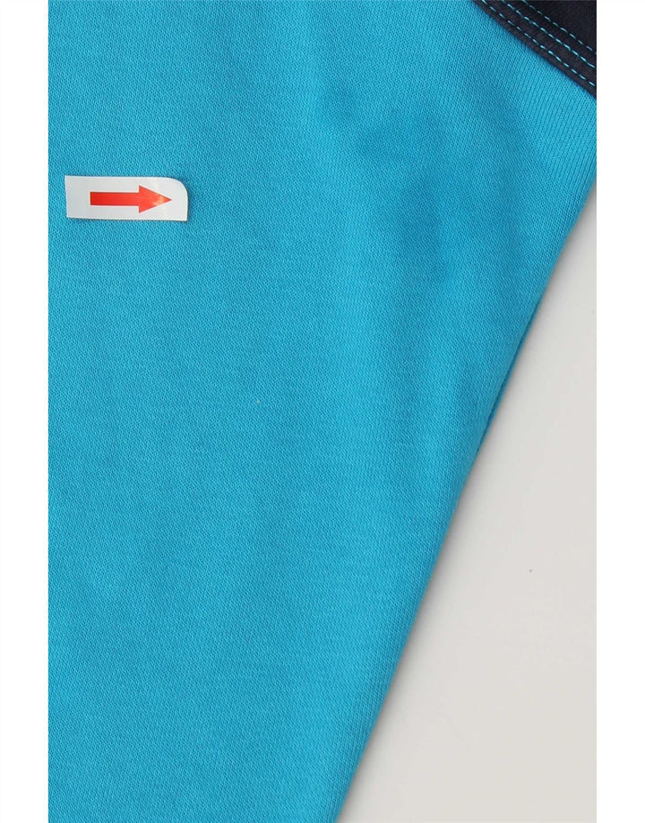 Suéter masculino Nike com capuz e zíper azul médio algodão colorblock