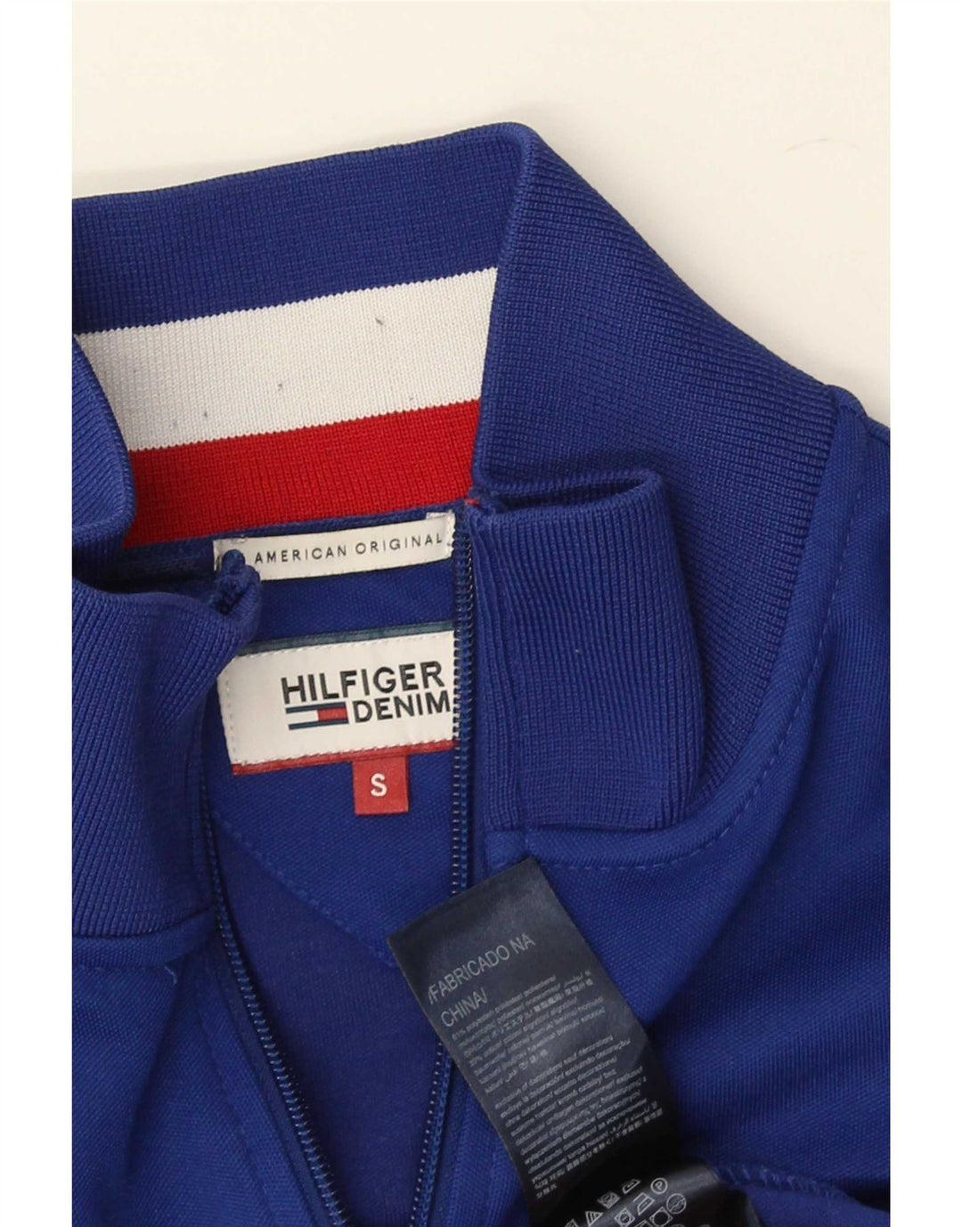 Tommy Hilfiger Jaqueta masculina de agasalho pequeno poliéster azul