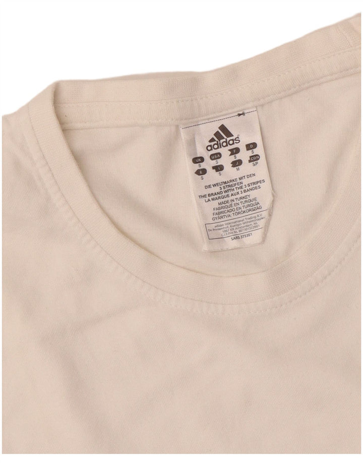 ADIDAS Mens Graphic T-Shirt Top Pequeno Branco