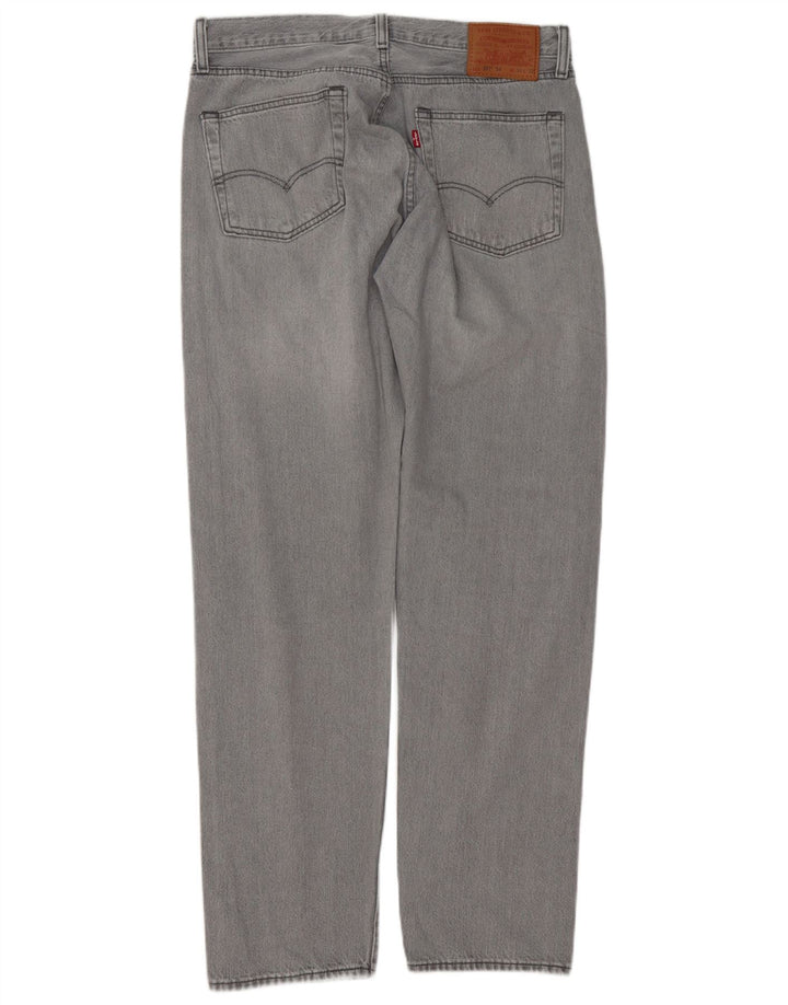 Calça jeans masculina Levi's 501 Straight W34 L32 cinza algodão