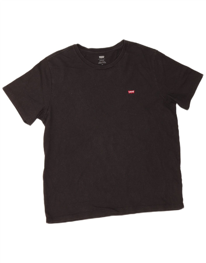 Camiseta masculina padrão Levi's Top grande de algodão preto