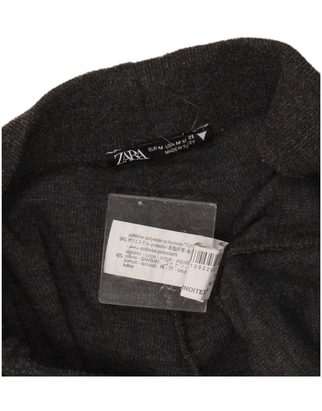 Calça de treino feminina ZARA UK 12 poliéster cinza médio