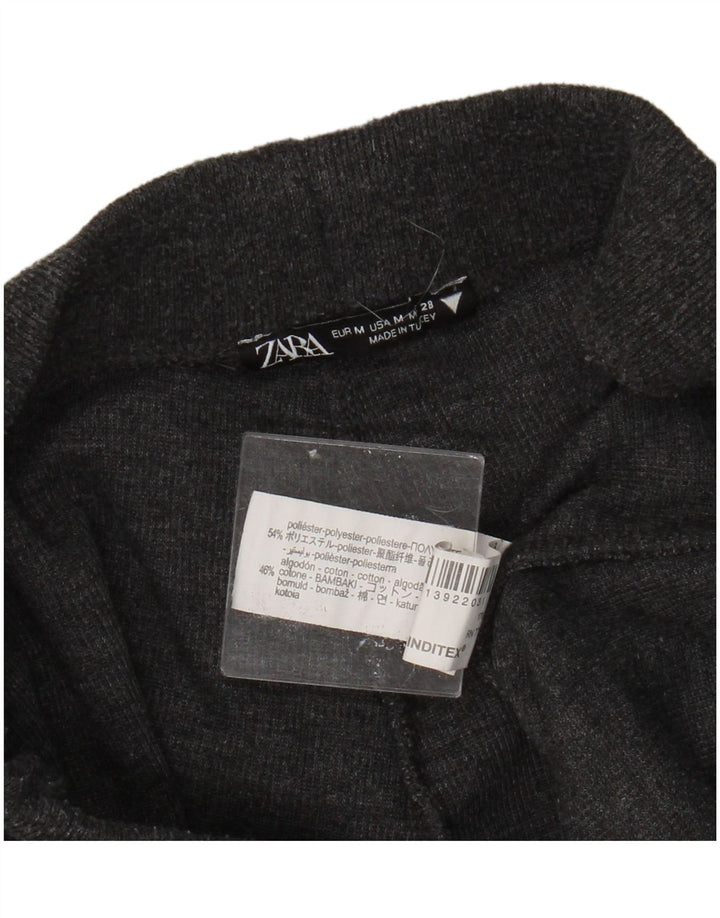 Calça de treino feminina ZARA UK 12 poliéster cinza médio