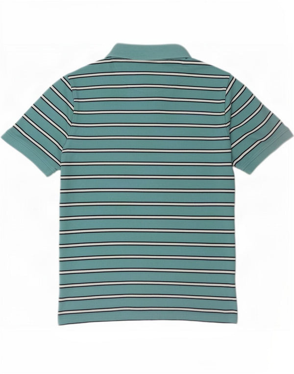 Camisa polo masculina James Pringle de algodão listrado azul médio