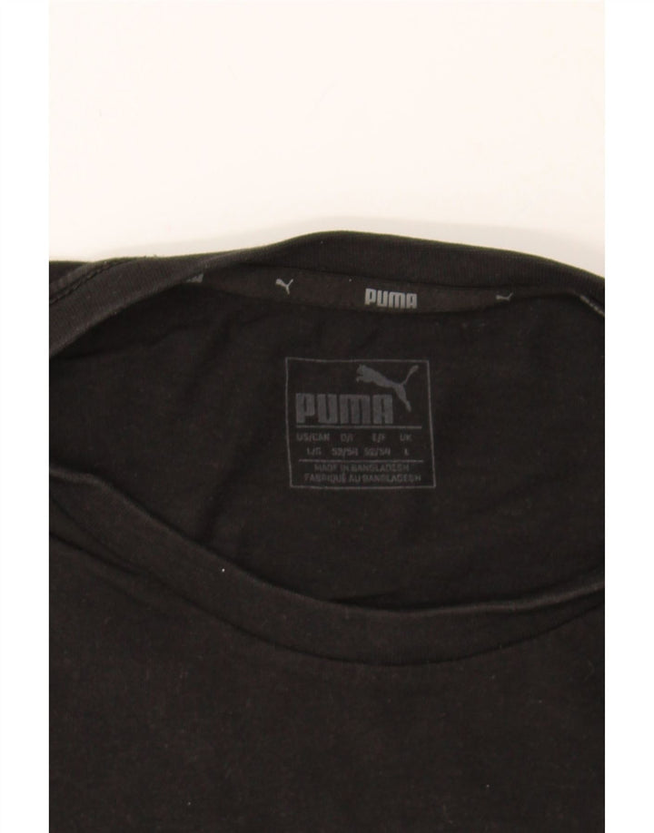 PUMA Mens Graphic T-Shirt Top Medium Black Cotton Vintage Puma and Second-Hand Puma from Messina Hembry 