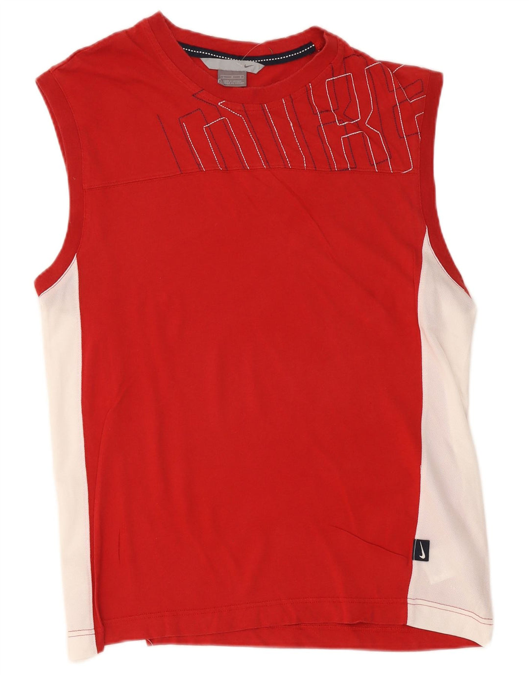 Nike masculino gráfico colete top grande vermelho colorblock algodão