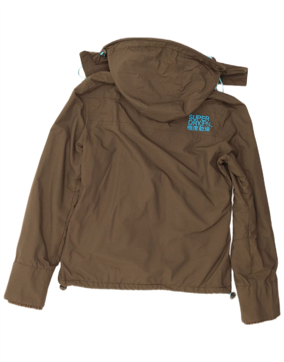 Jaqueta corta-vento feminina Superdry The Windcheater com capuz Reino Unido 10 pequeno cáqui
