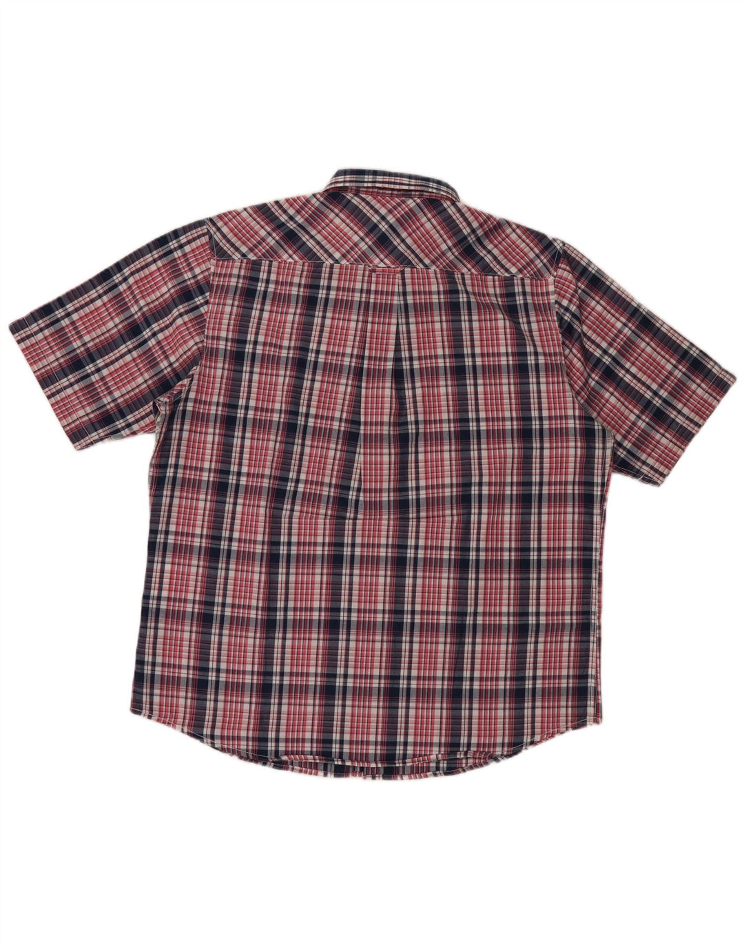 Camisa masculina James Pringle de manga curta grande poliéster xadrez vermelho