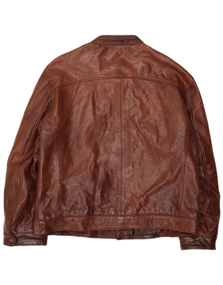 Jaqueta de couro masculina vintage UK 38 couro marrom médio