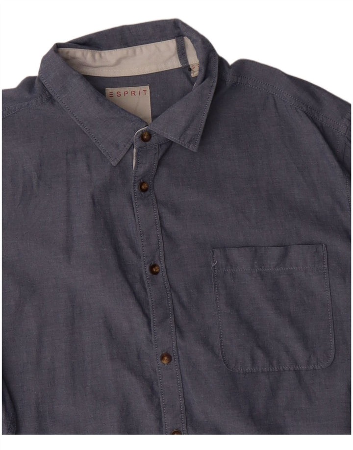Camisa masculina Esprit 2XL algodão azul
