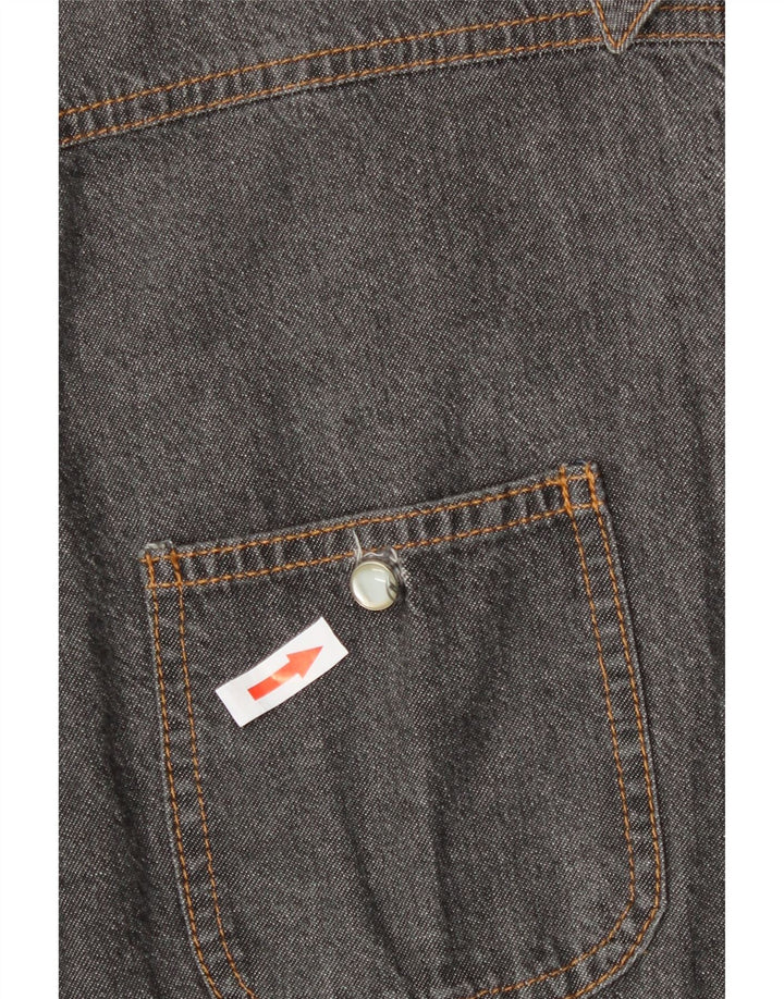 Camisa jeans feminina C'EST COMMECA Reino Unido 16 grande cinza
