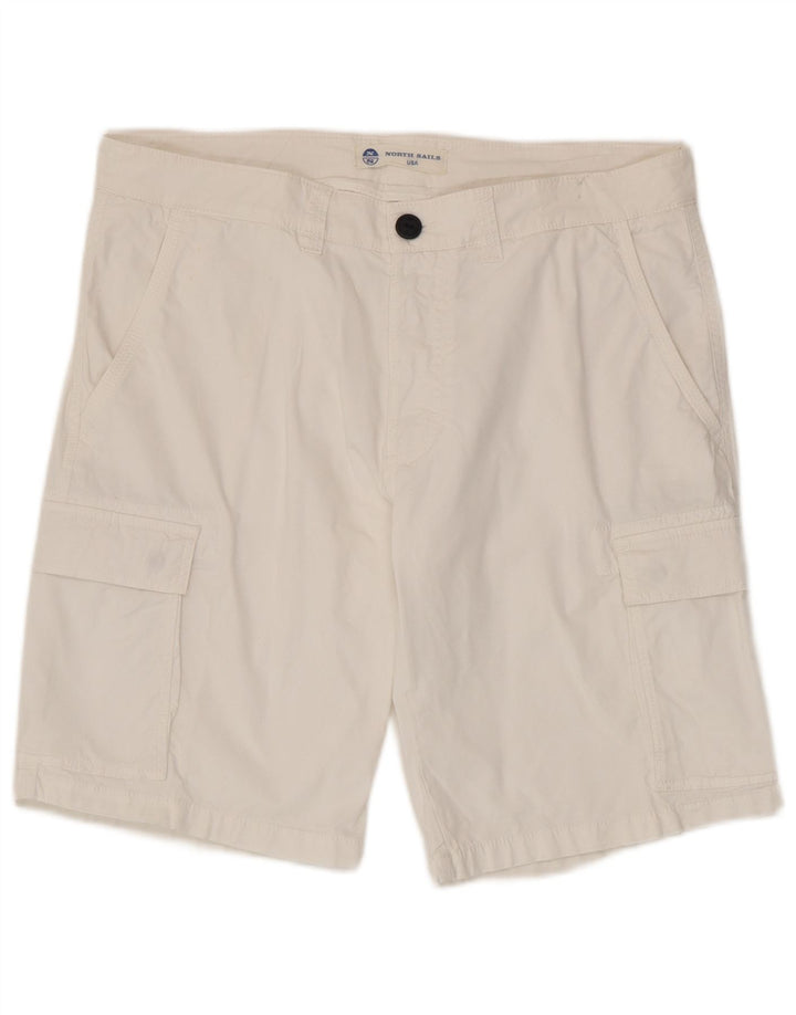 Shorts cargo masculino North Sails W36 grande algodão branco