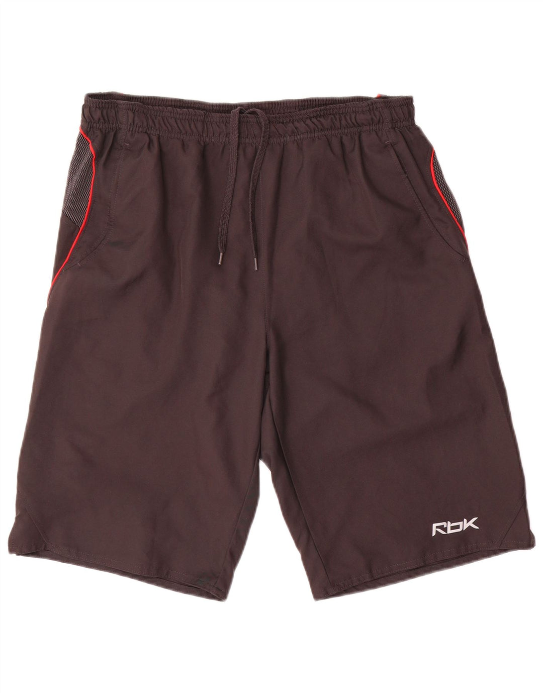 Shorts esportivos masculinos Reebok médio preto colorblock