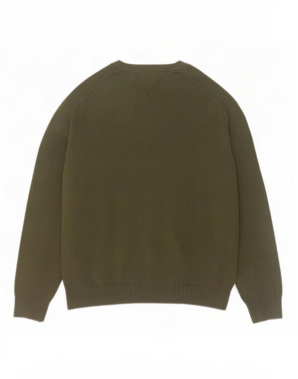 Suéter masculino Tommy Hilfiger com decote em V XL algodão cáqui