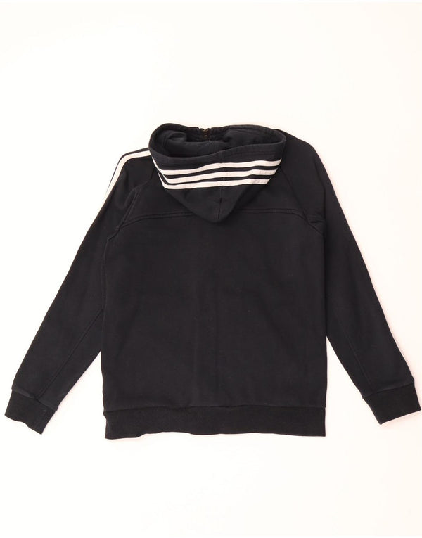 Suéter Adidas Boys Zip com capuz 13-14 anos algodão preto
