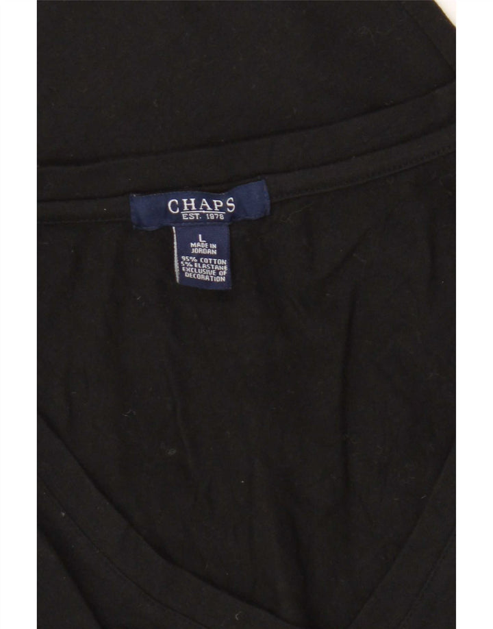 Camiseta feminina Chaps UK 14 grande algodão preto