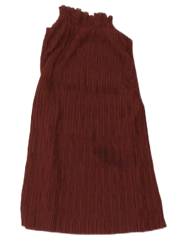 Zara Womens Halter Top UK 10 Pequeno Poliéster Borgonha