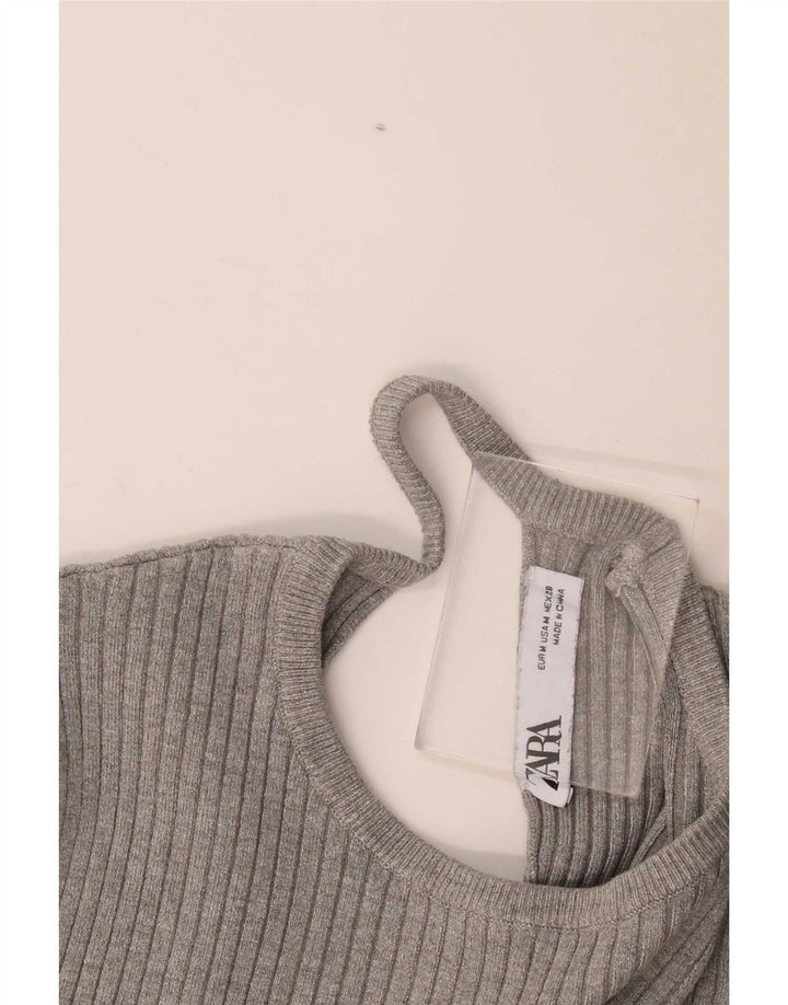 Blusa feminina Zara Top UK 12 cinza médio