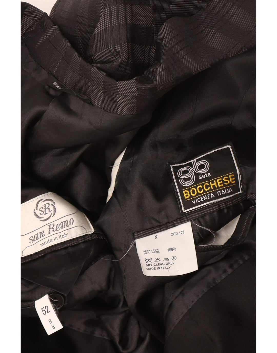 Jaqueta blazer masculina BOCCHESE com 1 botão IT 52 XL cinza xadrez seda