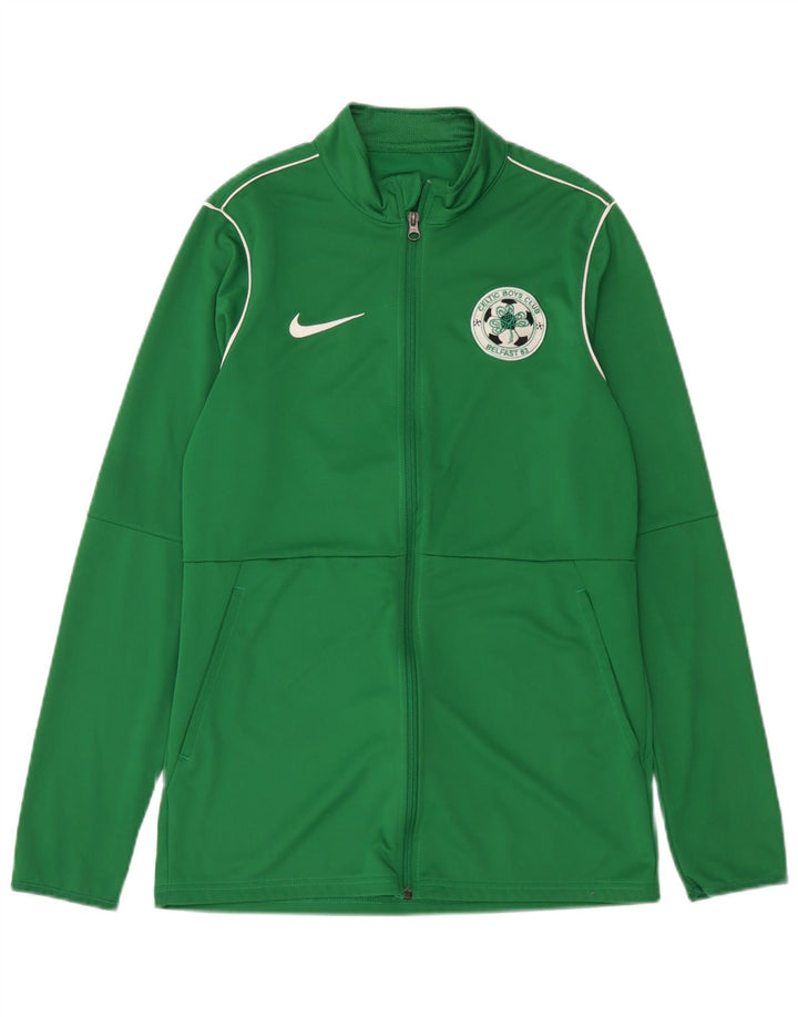 Nike Mens Dri Fit Tracksuit Top Jaqueta Poliéster Verde Médio
