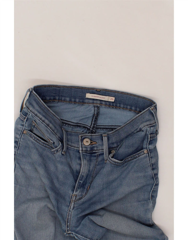 LEVI'S Womens Slimming Skinny Jeans W26 L26 Blue Cotton Vintage Levi's and Second-Hand Levi's from Messina Hembry 