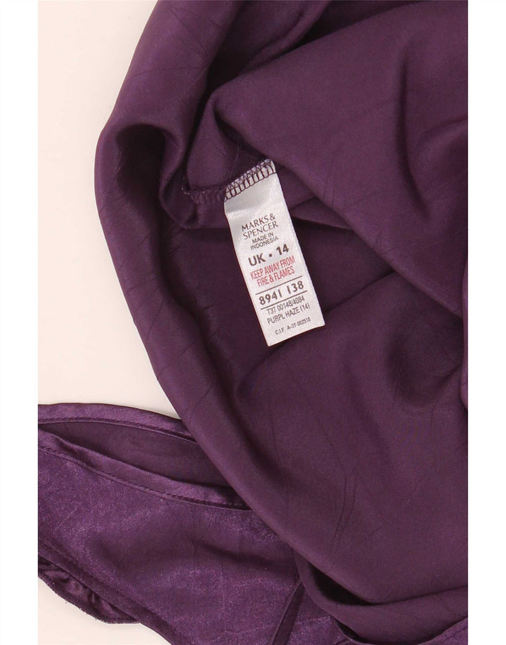 Marks & Spencer Womens Cami Top UK 14 Poliéster Roxo Médio