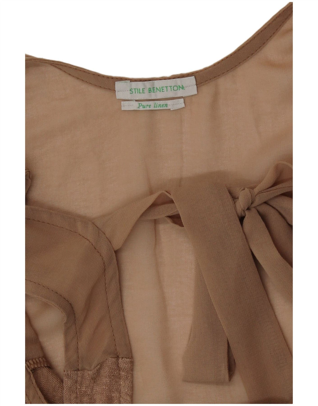 Colete feminino Benetton UK 12 linho bege médio