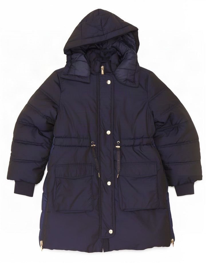 Casaco acolchoado com capuz para meninas Ted Baker 8-9 anos azul marinho nylon
