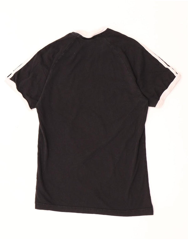 Camiseta feminina Adidas UK 10 pequena preta colorblock algodão