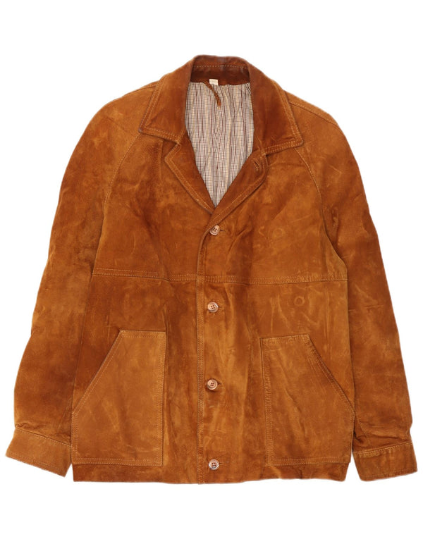 Jaqueta masculina vintage de camurça IT 50 grande bege
