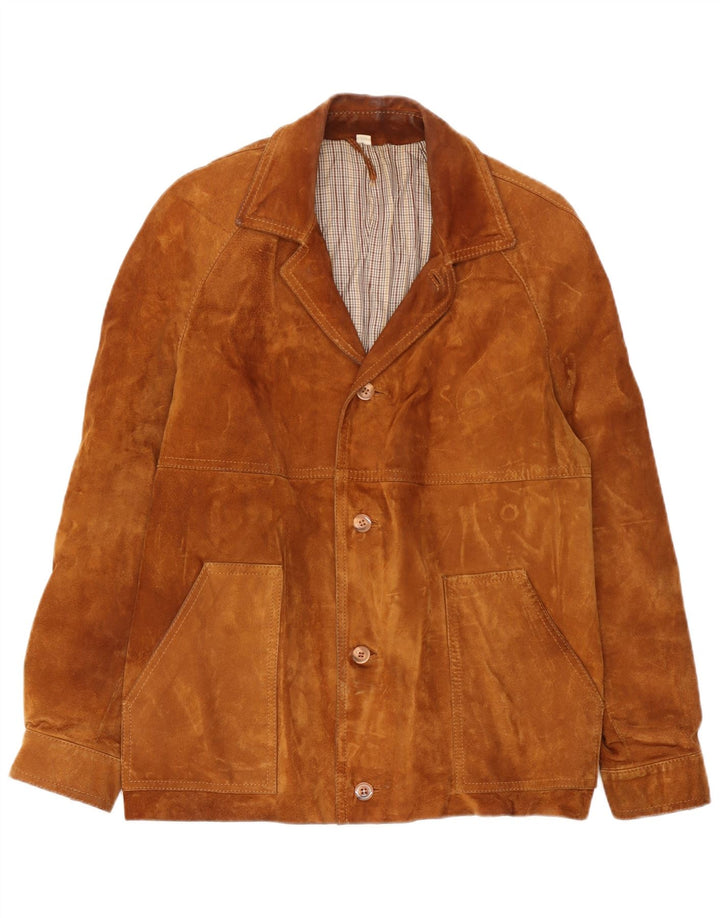 Jaqueta masculina vintage de camurça IT 50 grande bege