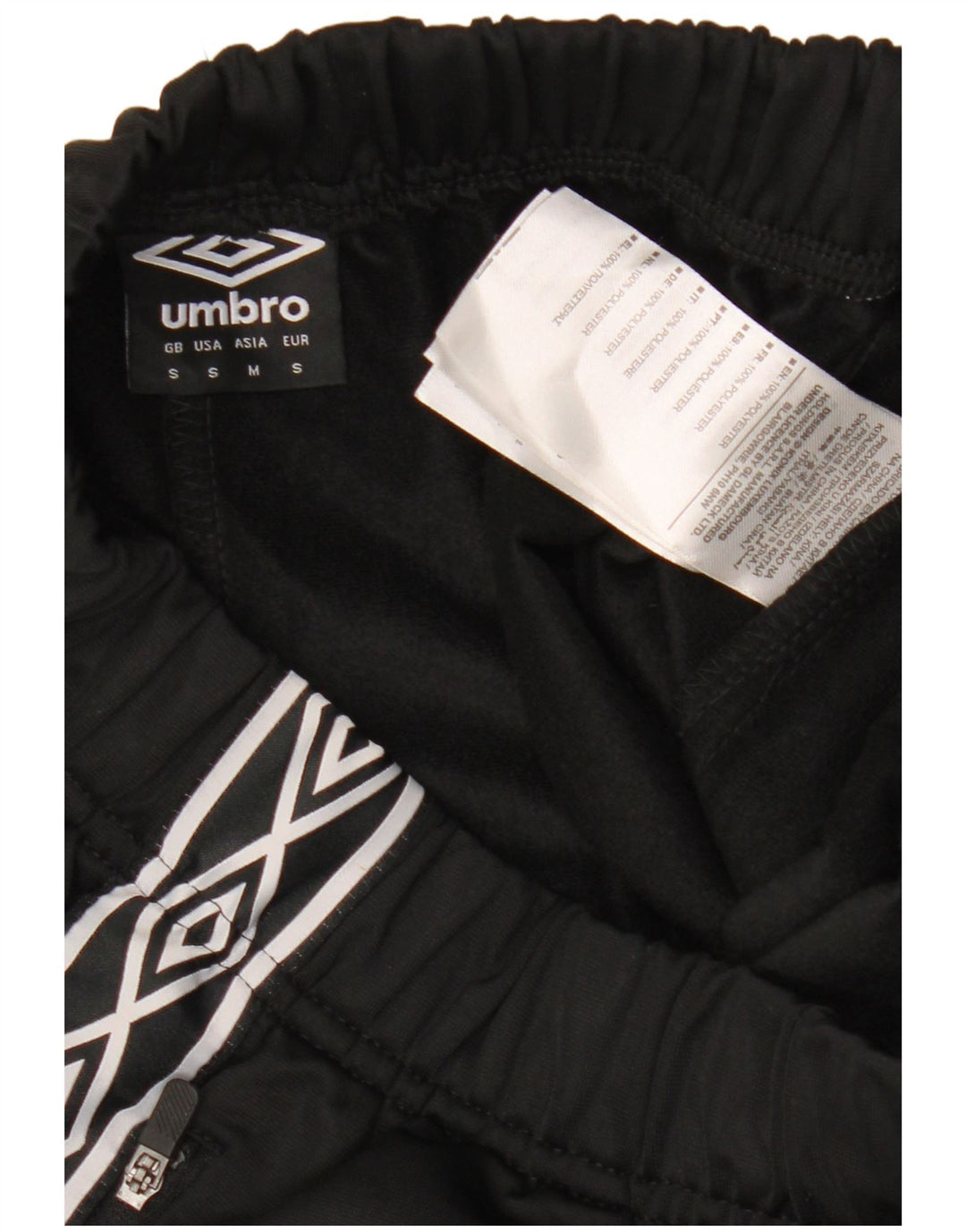 Calça de treino masculina UMBRO com estampa gráfica pequena de poliéster preto