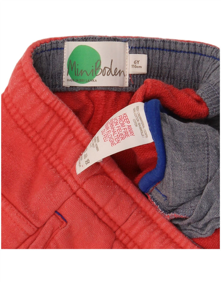 Shorts esportivos Boden Boys 5-6 anos algodão vermelho