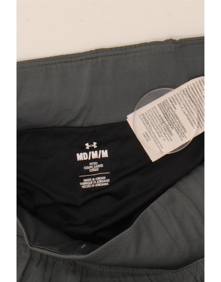 Shorts esportivos femininos Under Armour UK 14 poliéster cinza médio