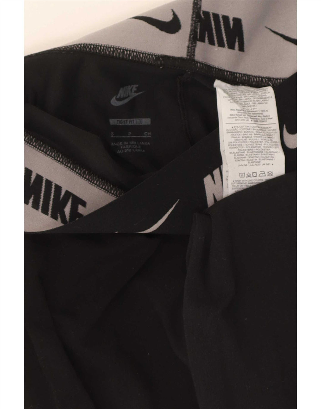 Leggings Nike Femininas Tight Fit UK 8 Pequenas Algodão Preto