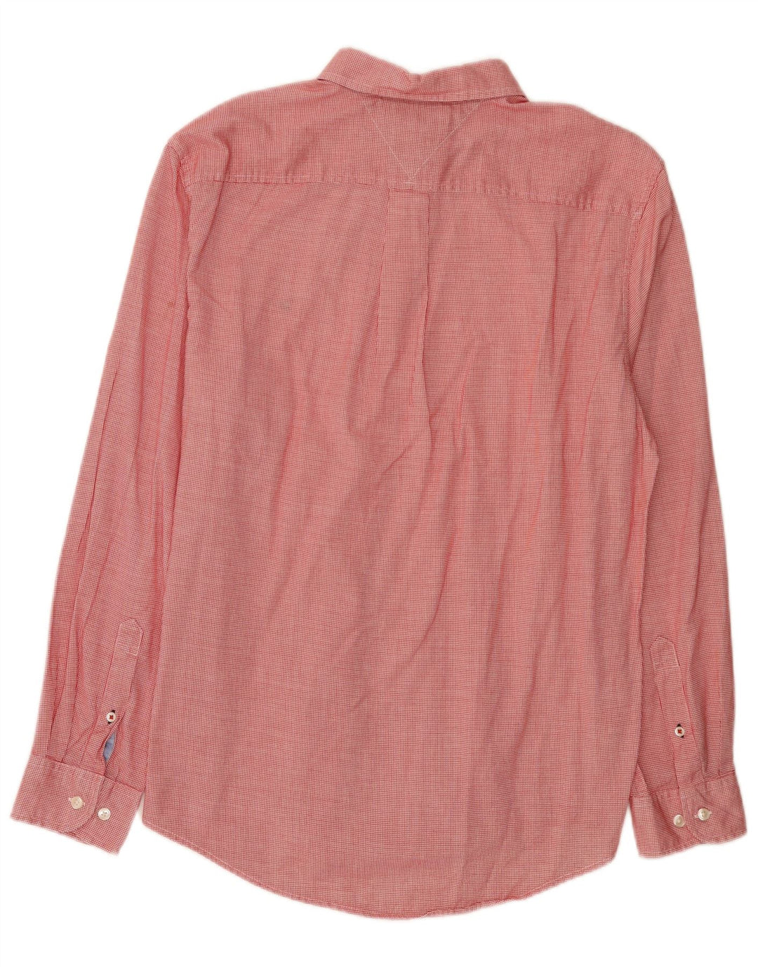 Camisa masculina Tommy Hilfiger Mauritius grande xadrez vermelho algodão