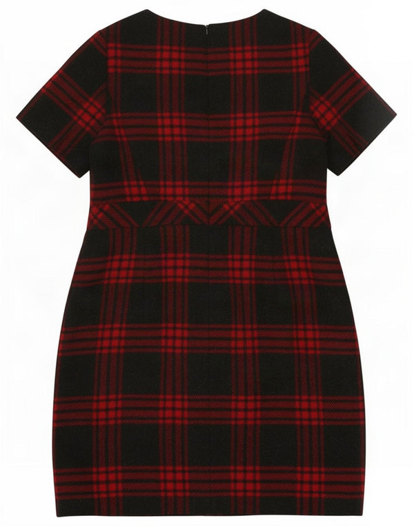 Hobbs Womens Sheath Dress UK 16 Large Red Check Wool