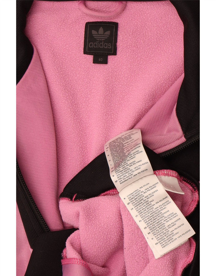 Adidas Womens Tracksuit Top Jacket EU 40 Médio Rosa Colourblock Poliamida