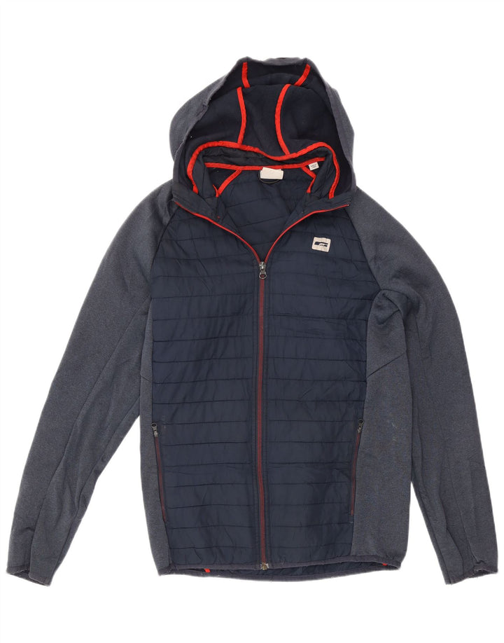 Jaqueta masculina Jack & Jones acolchoada com capuz e jaqueta pequena azul marinho