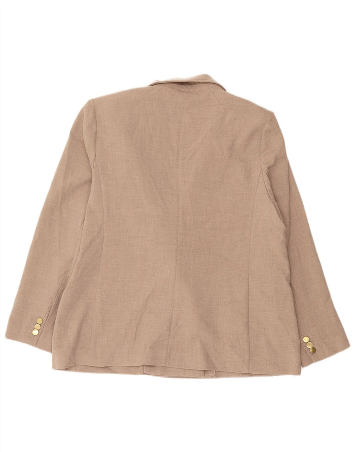 Jaqueta blazer feminina Marks & Spencer com peito duplo Reino Unido 18 XL bege