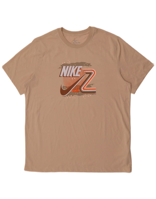 Camiseta masculina NIKE Dri Fit Graphic Top XL Algodão Bege