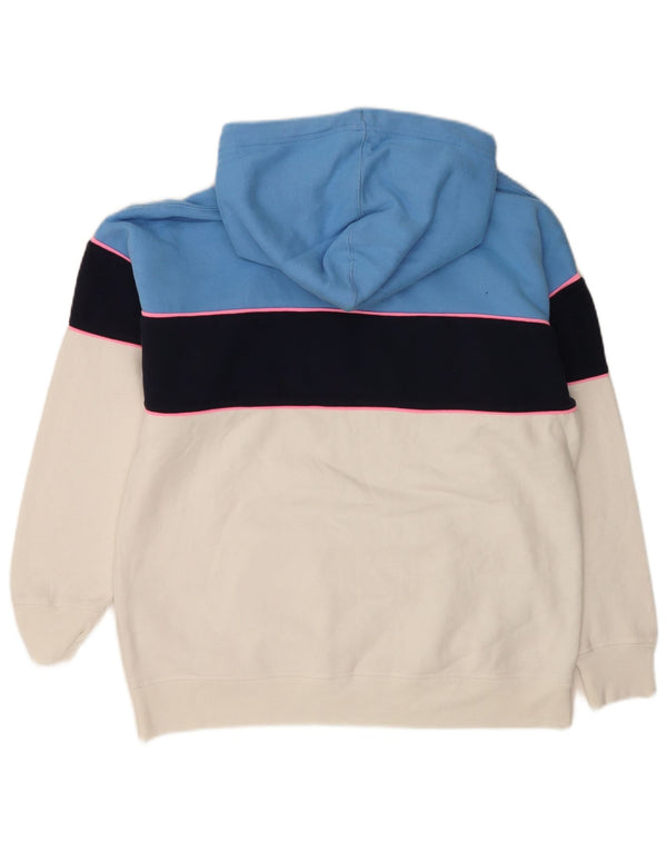 Macacão feminino Jack Wills com capuz e ajuste relaxado Reino Unido 10 bloco colorido azul pequeno