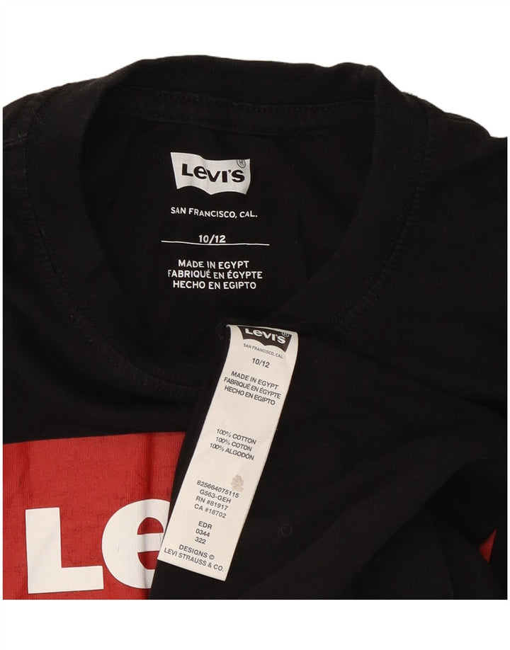 Camiseta Levi's Boys Graphic 10-11 Anos Algodão Preto