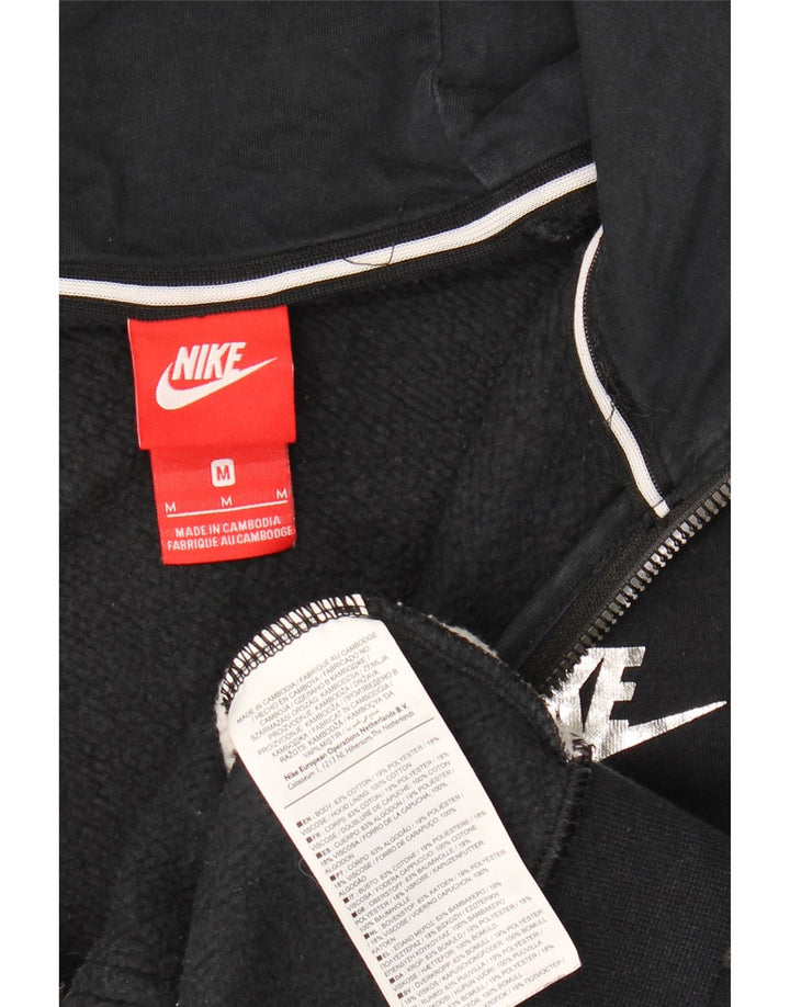 Suéter masculino Nike com capuz e zíper médio preto de algodão colorido