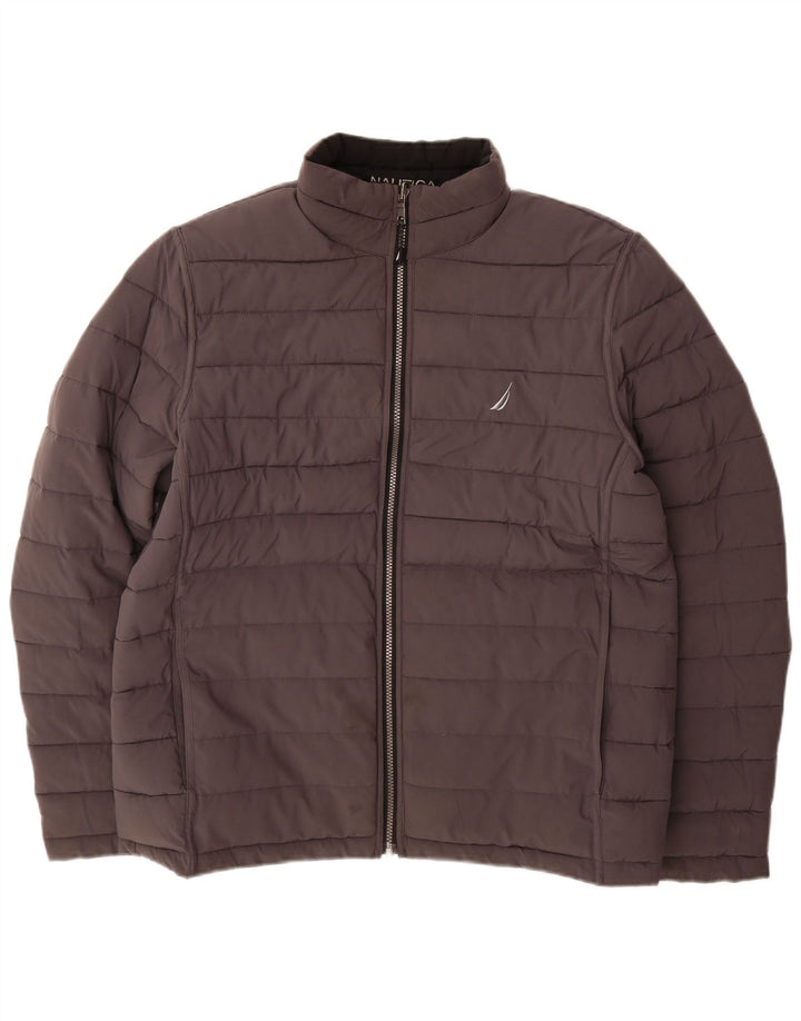 Jaqueta acolchoada reversível masculina NAUTICA UK 40 grande poliéster preto