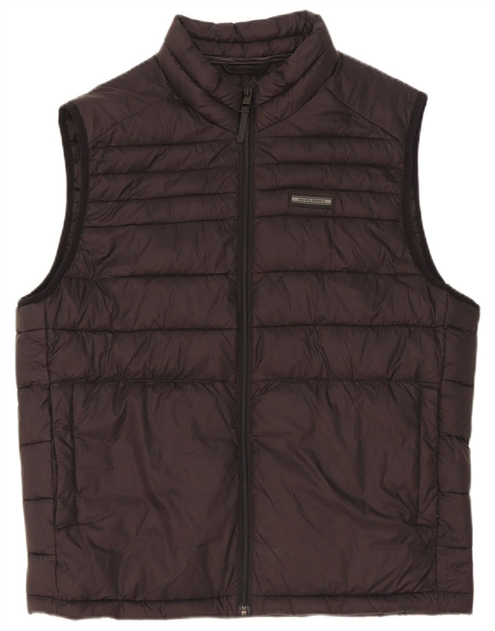 Colete acolchoado masculino Jack & Jones UK 40 grande nylon preto