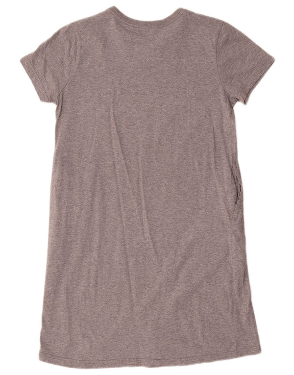 Vestido camiseta NIKE para meninas com ajuste padrão gráfico 12-13 anos grande cinza