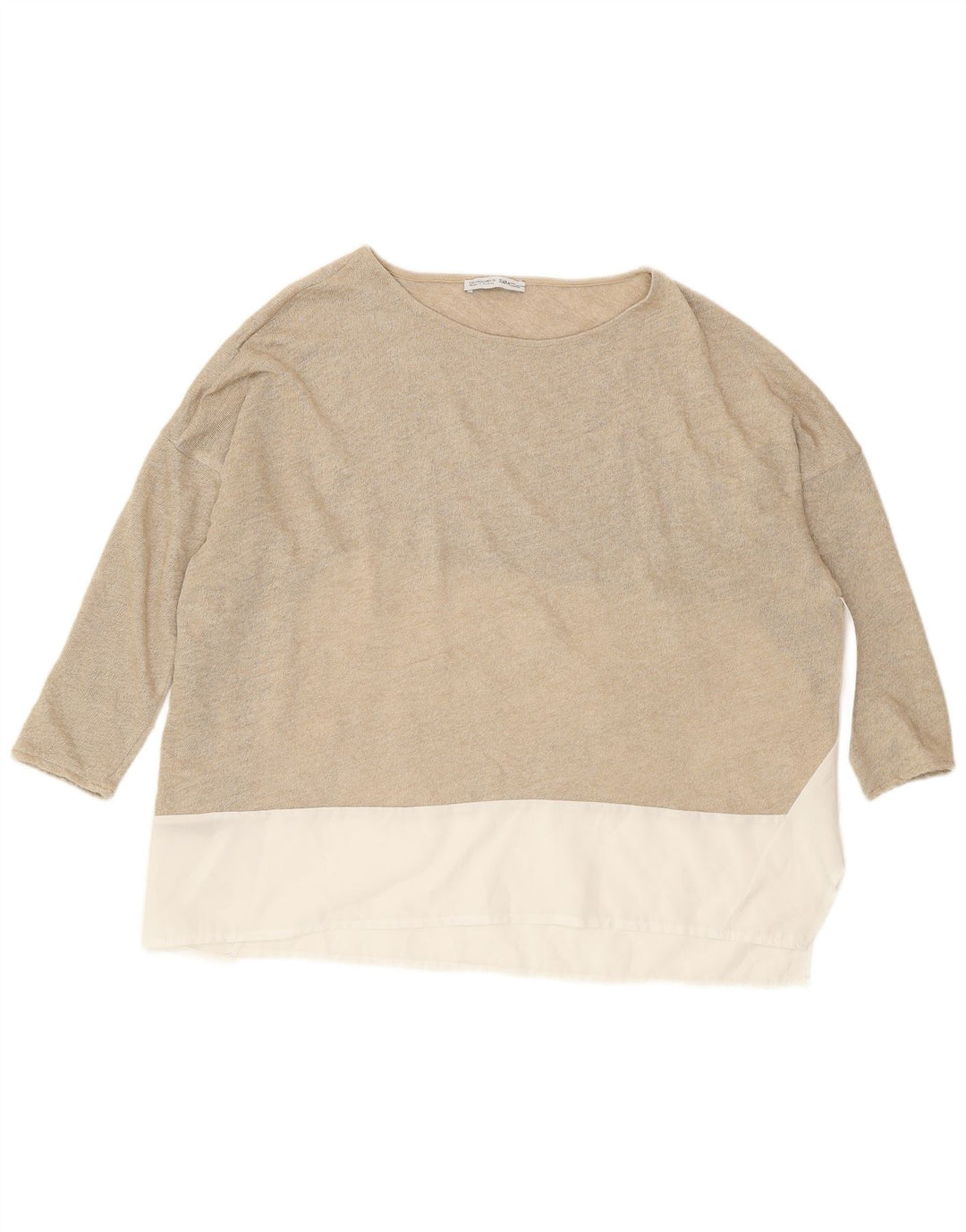 Blusa oversized feminina Zara UK 10 pequeno bloco colorido dourado