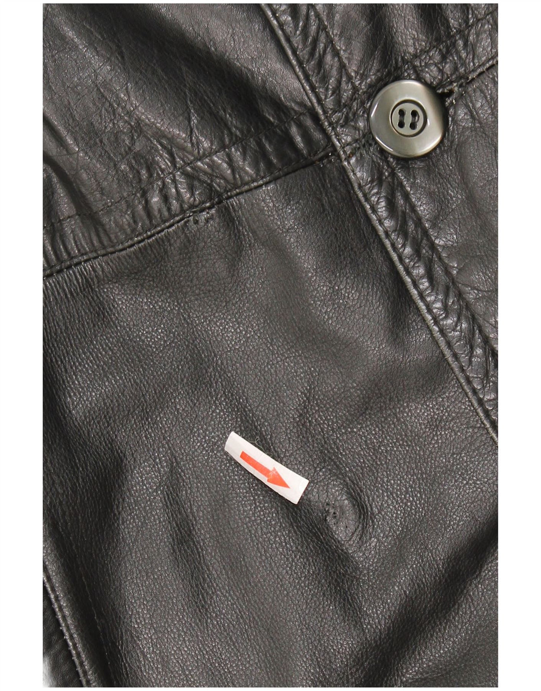 Casaco de couro masculino vintage UK 40 grande couro preto