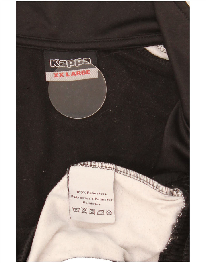 Kappa Mens Graphic Tracksuit Top Jacket 2XL Preto Colourblock Poliéster
